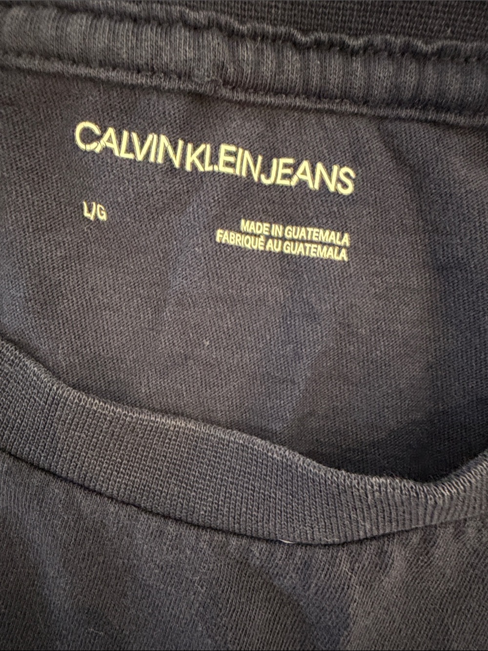 Calvin Klein Jeans Navy Blue Logo Tee Size Large - Picture 2 of 3
